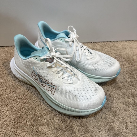 Hoka Mach 6 Running Shoes Womens Size 9.5B White Cushioned Sneakers Athletic - Picture 3 of 8